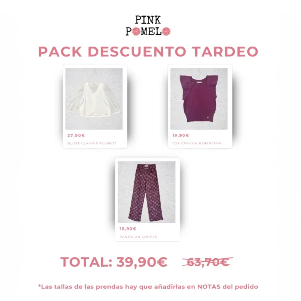 pack descuento tardeo compuesto por 3 prendas