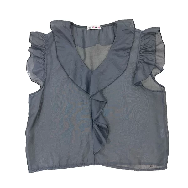 Blusa Volantes Gris