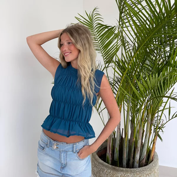 blusa marlene petróleo