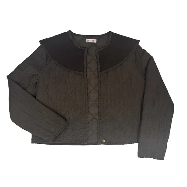 Chaqueta abierta acolchado fino con volante en cuello 95% Algodón, 5% Elastán