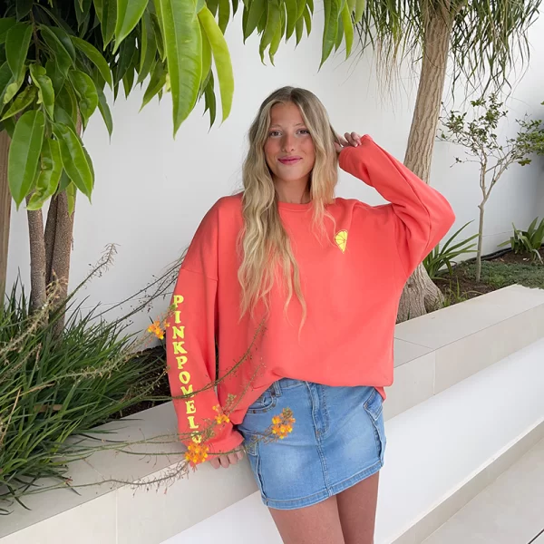 sudadera oversize coral